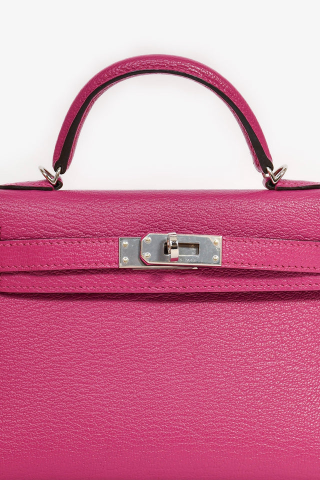 Hermes 2018 Rose Poupre Mysore Chevre Leather Mini Kelly PHW