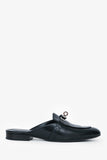 Hermes Black Leather Oz Mules Size 35