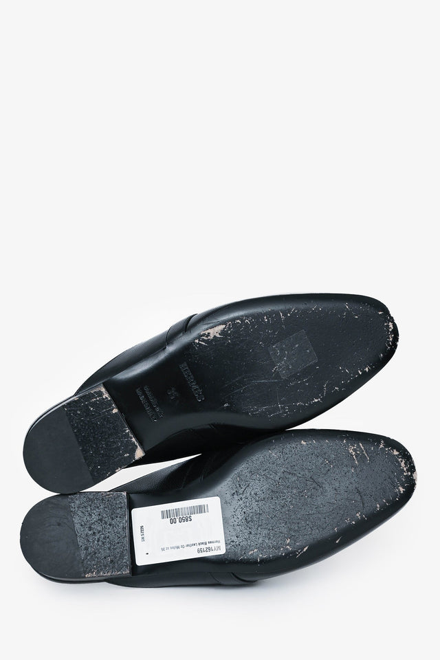 Hermes Black Leather Oz Mules Size 35