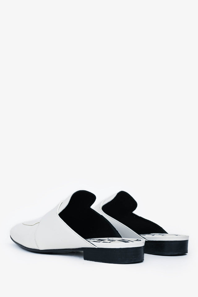Hermes White Leather Catena Mules Size 35