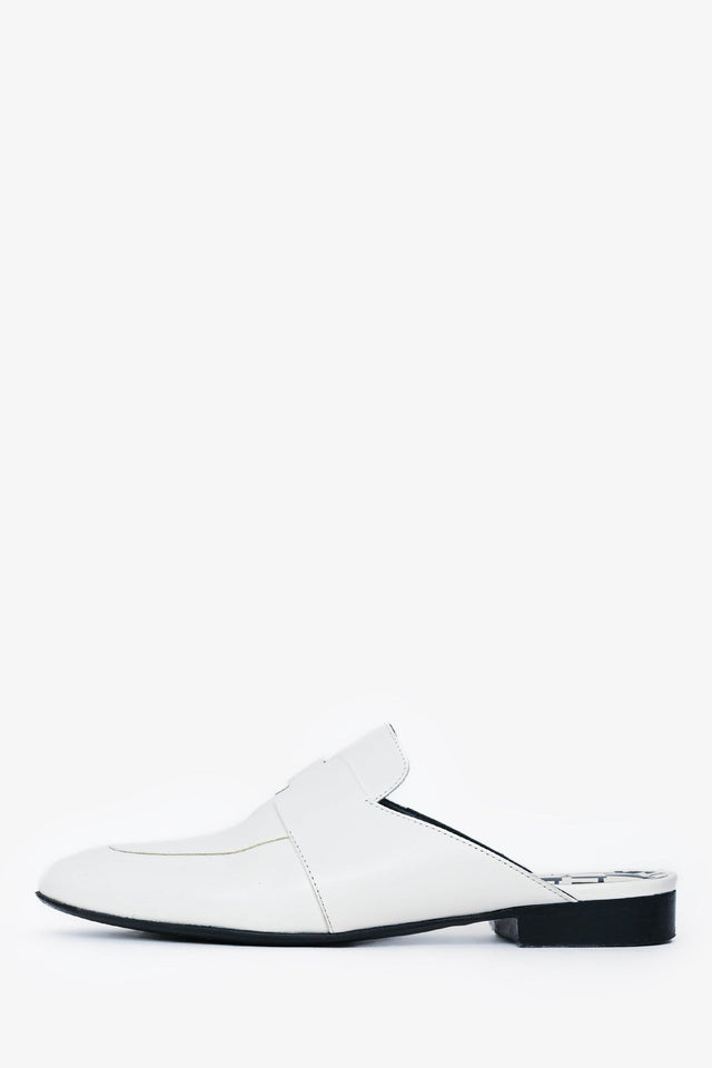 Hermes White Leather Catena Mules Size 35
