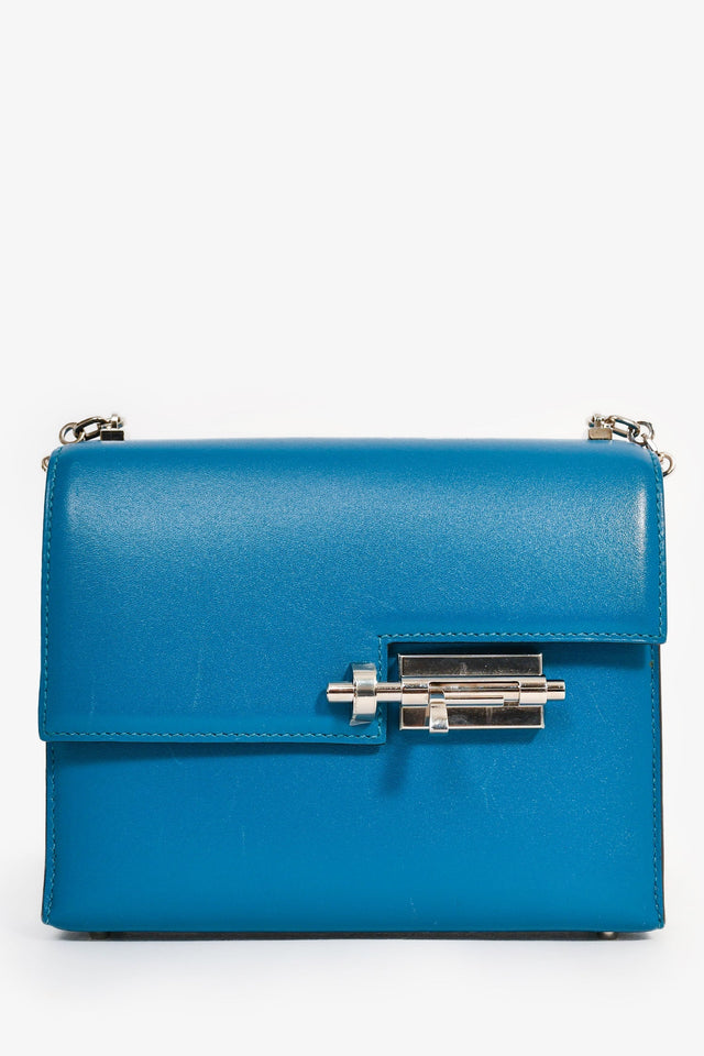 Hermes 2019 Blue Leather Mini 'Verrou Chaîne 17' Crossbody