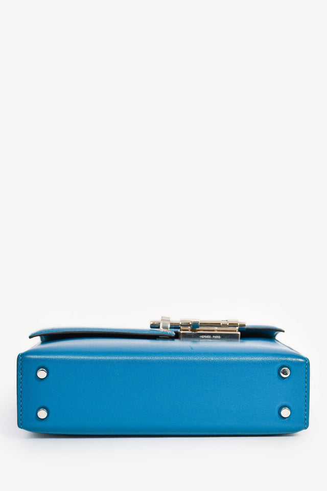Hermes 2019 Blue Leather Mini 'Verrou Chaîne 17' Crossbody