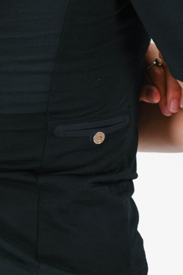 Hermes Black Wool 3/4 Zip T-Shirt Size XS