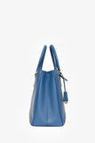 Prada Blue Saffiano Leather 'Galleria Double Zip' Top Handle with Strap