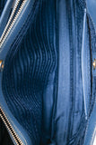 Prada Blue Saffiano Leather 'Galleria Double Zip' Top Handle with Strap