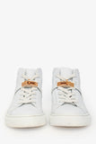 Hermes White Leather Kelly Buckle 'Daydream' High Top Sneakers Size 36