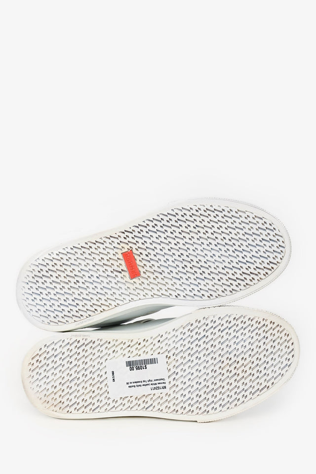 Hermes White Leather Kelly Buckle 'Daydream' High Top Sneakers Size 36