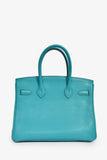 Hermes 2016 Bleu Paon Clemence Leather Birkin 30 GHW
