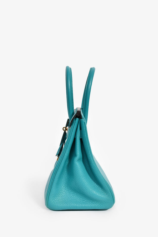 Hermes 2016 Bleu Paon Clemence Leather Birkin 30 GHW