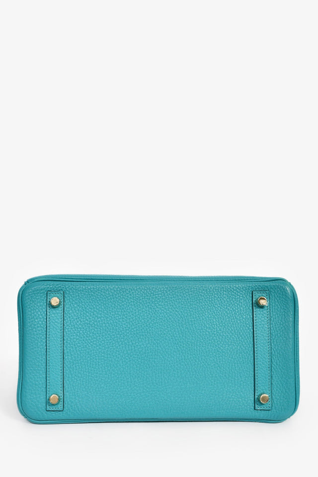 Hermes 2016 Bleu Paon Clemence Leather Birkin 30 GHW