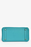 Hermes 2016 Bleu Paon Clemence Leather Birkin 30 GHW