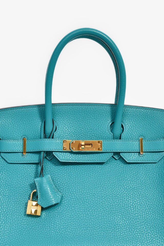 Hermes 2016 Bleu Paon Clemence Leather Birkin 30 GHW