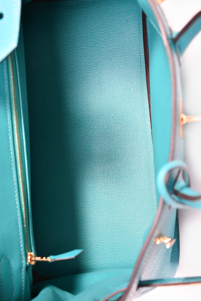 Hermes 2016 Bleu Paon Clemence Leather Birkin 30 GHW