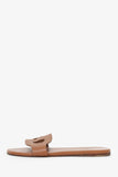 Hermes Brown Leather Lisboa Slides Size 36