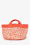 Hermes Kids Line Orange Canvas Animal Print Tote With Pouch