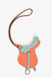 Hermes Orange/Teal Leather Paddock Selle Horse Saddle Charm