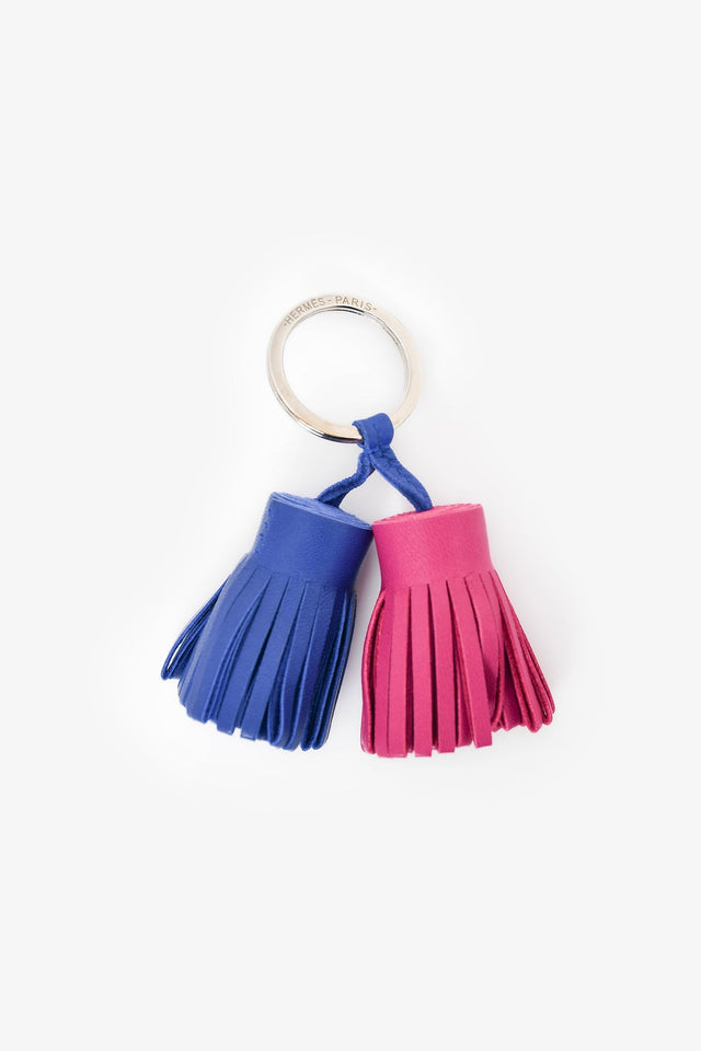 Hermes Purple/Blue Leather 'Carmen Uno-Dos' Key Ring