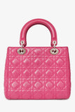 Christian Dior 2013 Pink Cannage Leather Lady Dior Top Handle With Strap