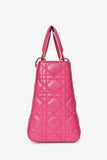 Christian Dior 2013 Pink Cannage Leather Lady Dior Top Handle With Strap