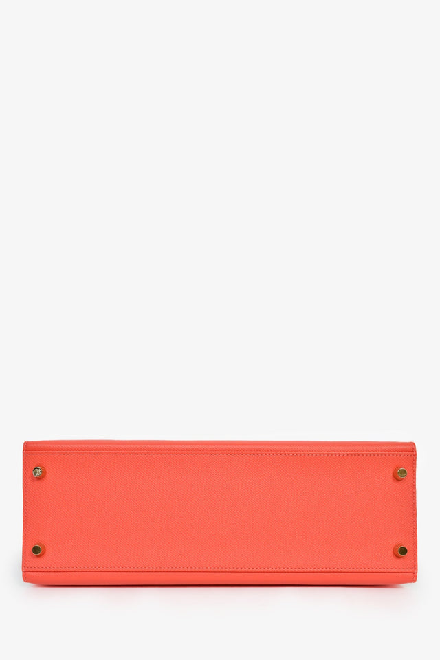 Hermes 2017 Special Order Coral/Teal Bi-Colour Epsom Leather Kelly Sellier 32