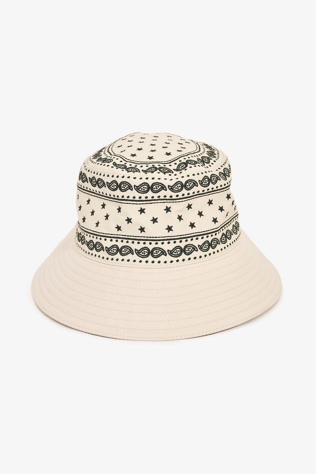 Hermes Cream Paisley Bucket Hat Size 57