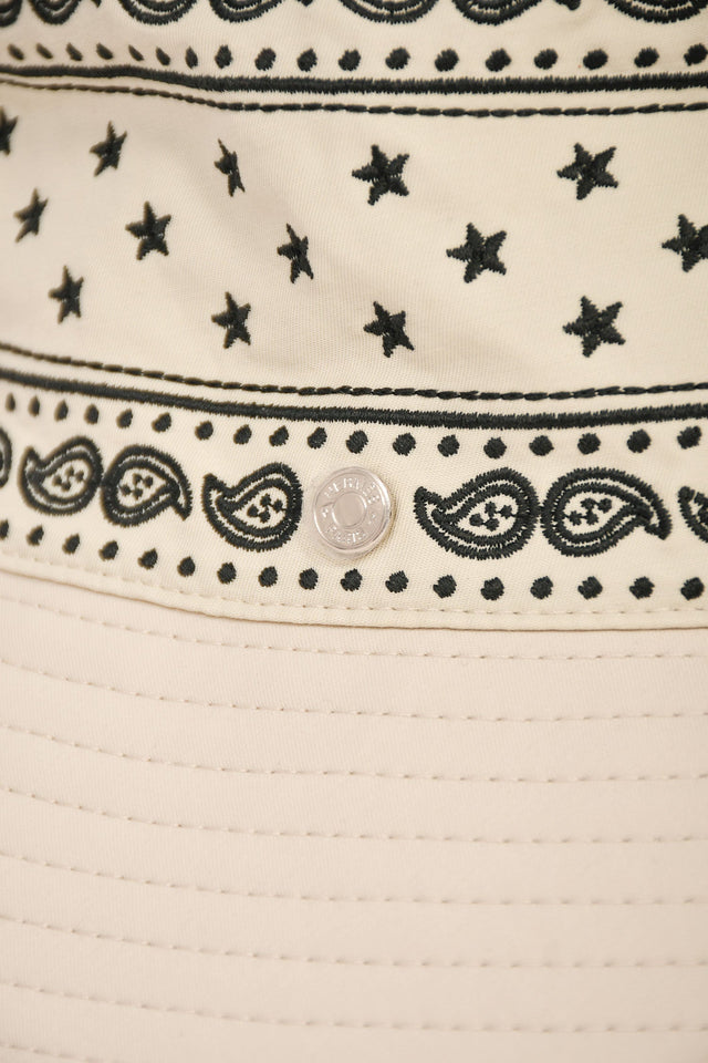 Hermes Cream Paisley Bucket Hat Size 57