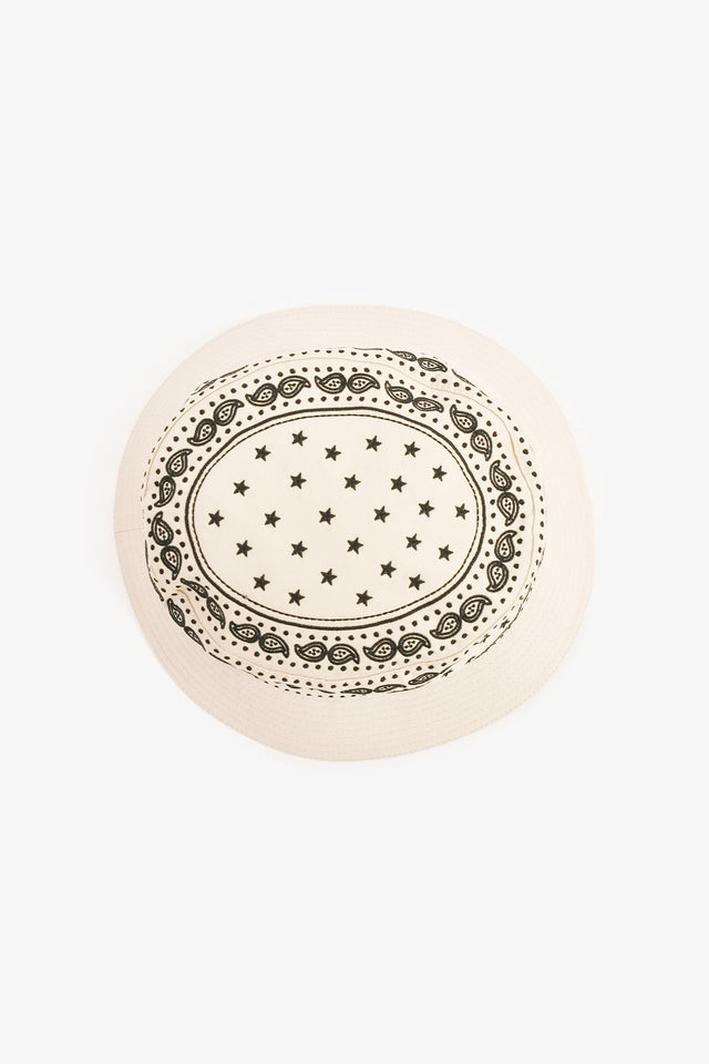 Hermes Cream Paisley Bucket Hat Size 57