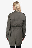 Burberry Grey Nylon Mid Length Trench Coat Size S Mens