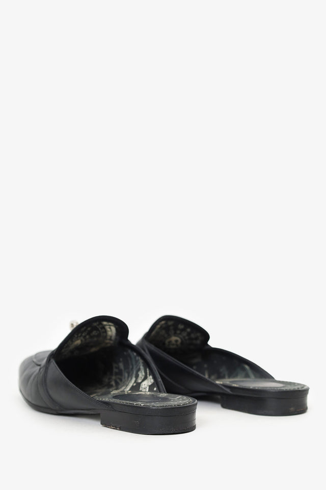 Hermes Black Leather OZ Kelly Mules Size 40