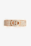 Hermes 18K Rose Gold Diamond Small H d'Ancre Ring Size 56