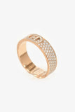 Hermes 18K Rose Gold Diamond Small H d'Ancre Ring Size 56