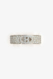 Hermes 18K White Gold Diamond Small H d'Ancre Ring Size 54