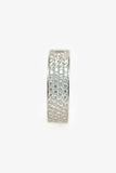 Hermes 18K White Gold Diamond Small H d'Ancre Ring Size 54