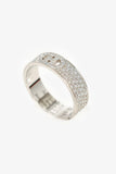Hermes 18K White Gold Diamond Small H d'Ancre Ring Size 54