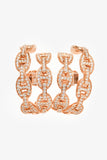 Hermes 18K Rose Gold Diamonds Chaine d'Ancre Enchaine Cuff Earrings