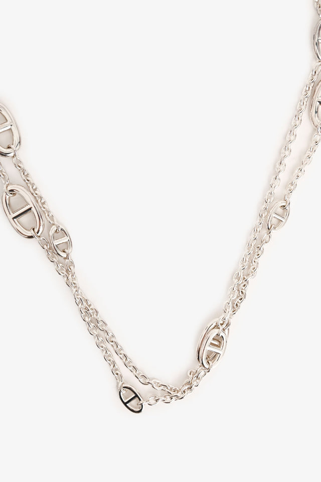 Hermes Sterling Silver Farandole Long Necklace 120
