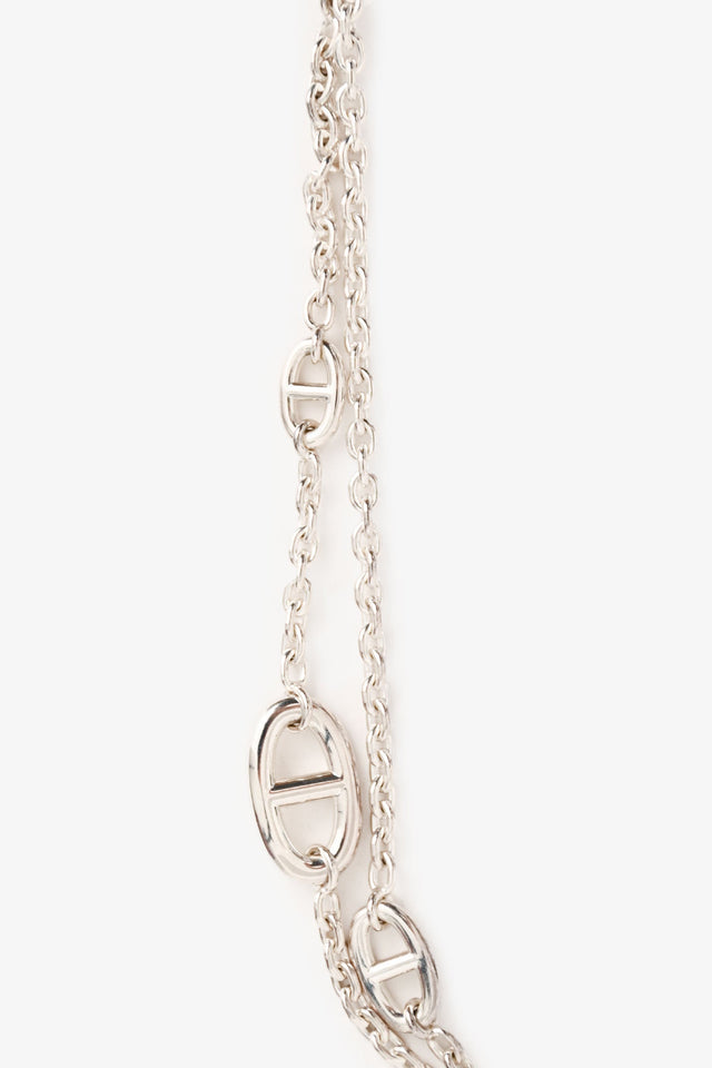 Hermes Sterling Silver Farandole Long Necklace 120