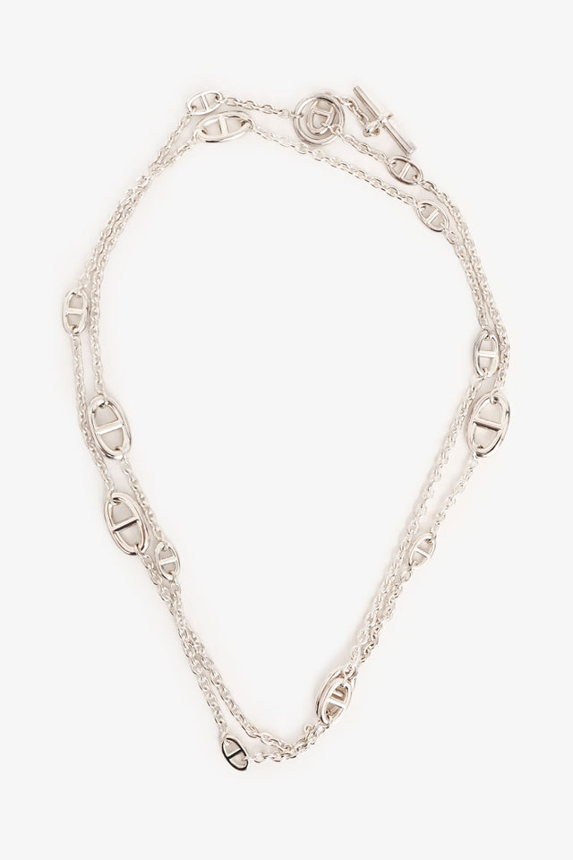 Hermes Sterling Silver Farandole Long Necklace 120