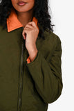 Hermes Green/Orange Reversible Quilted Coat Size M