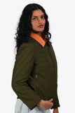 Hermes Green/Orange Reversible Quilted Coat Size M