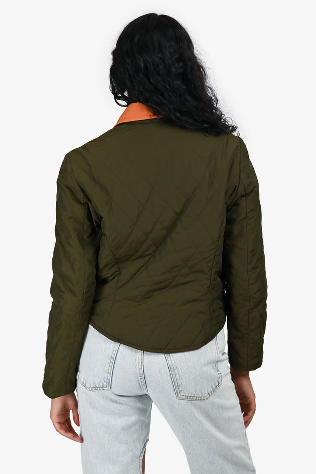 Hermes Green/Orange Reversible Quilted Coat Size M