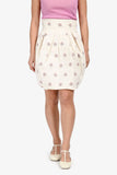 Christian Dior Cream Cotton Blossom Embroidered Skirt Size 6