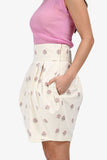 Christian Dior Cream Cotton Blossom Embroidered Skirt Size 6