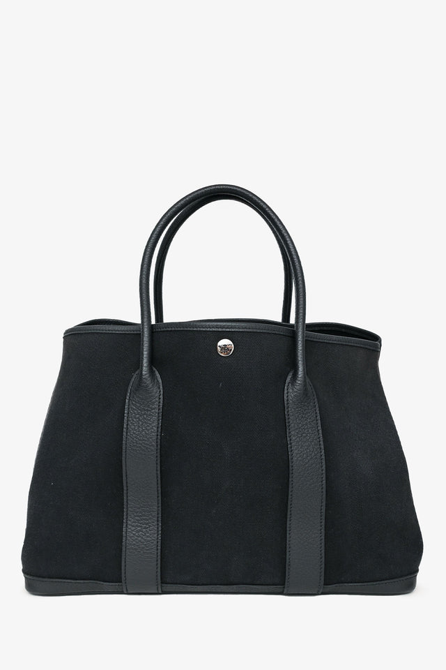 Hermes 2014 Black Toile Canvas/Leather Garden Party 36