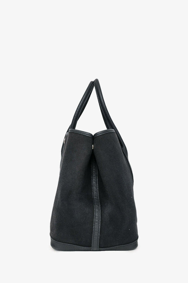 Hermes 2014 Black Toile Canvas/Leather Garden Party 36