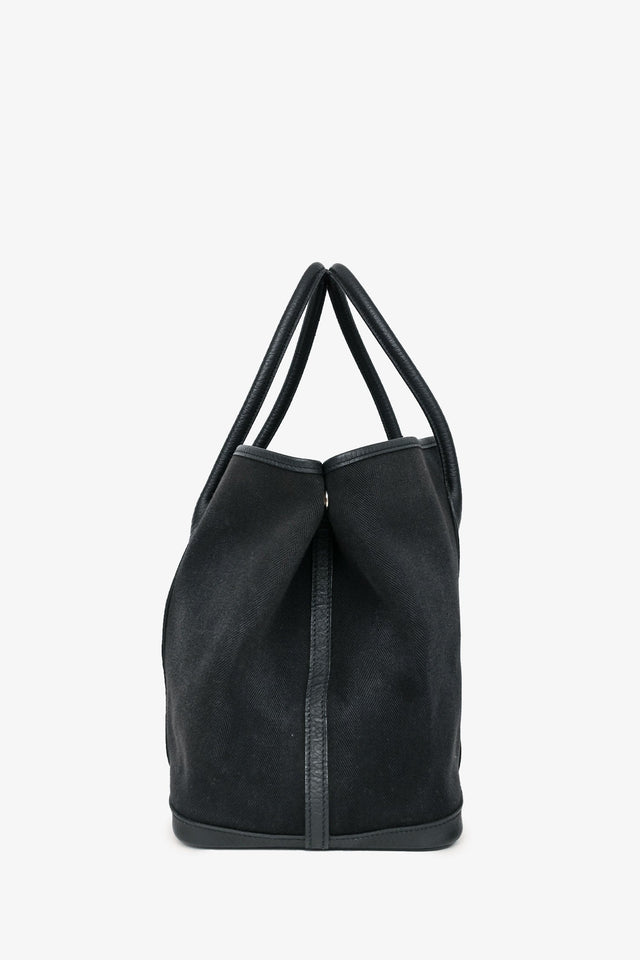 Hermes 2014 Black Toile Canvas/Leather Garden Party 36
