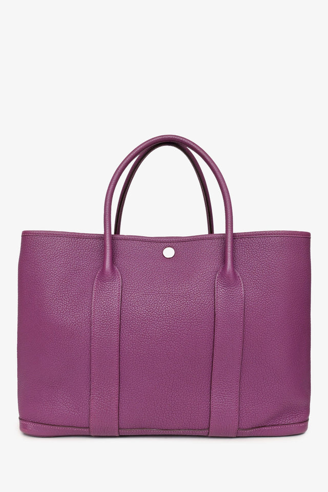 Hermes 2014 Purple Clemence Leather Garden Party 36