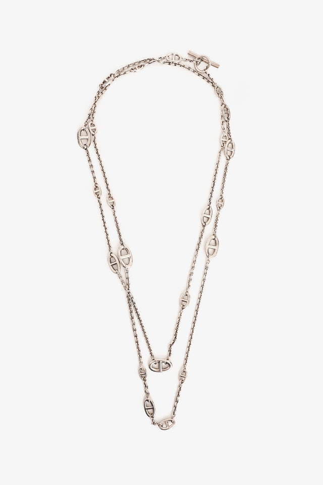 Hermes Sterling Silver Farandole Long Necklace 160