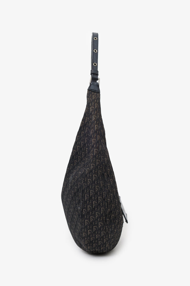 Christian Dior 2005 Black Diorissimo Canvas and Leather Street Chic Crossbody